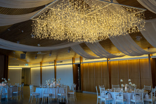 Beach Pavilion Fairy Light Square Chandelier 2.4M