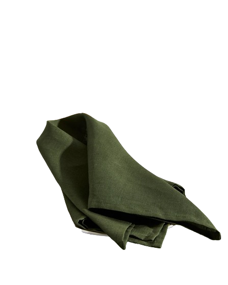 Olive Green French Linen Napkin