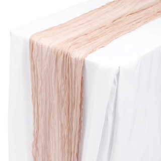 Pale Peach Cheesecloth Table Runner