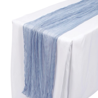 Dusty Blue Cheesecloth Table Runner