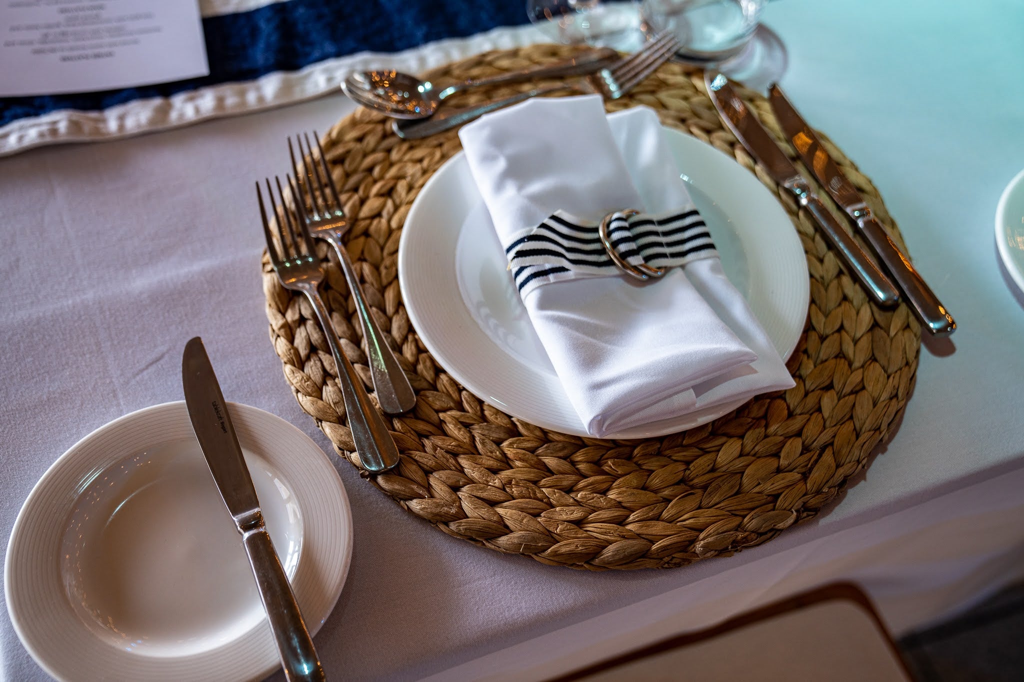Blue & White Stripe Napkin Ring
