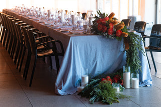 Dove Grey French Linen Table Cloth