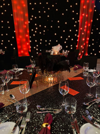 Black Sequin Round Table Cloth
