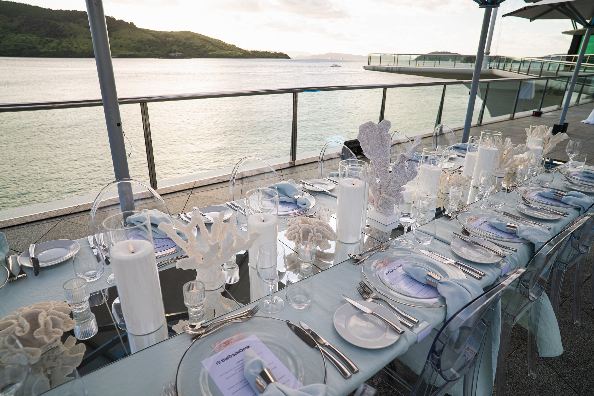 Light Blue French Linen Table Cloth