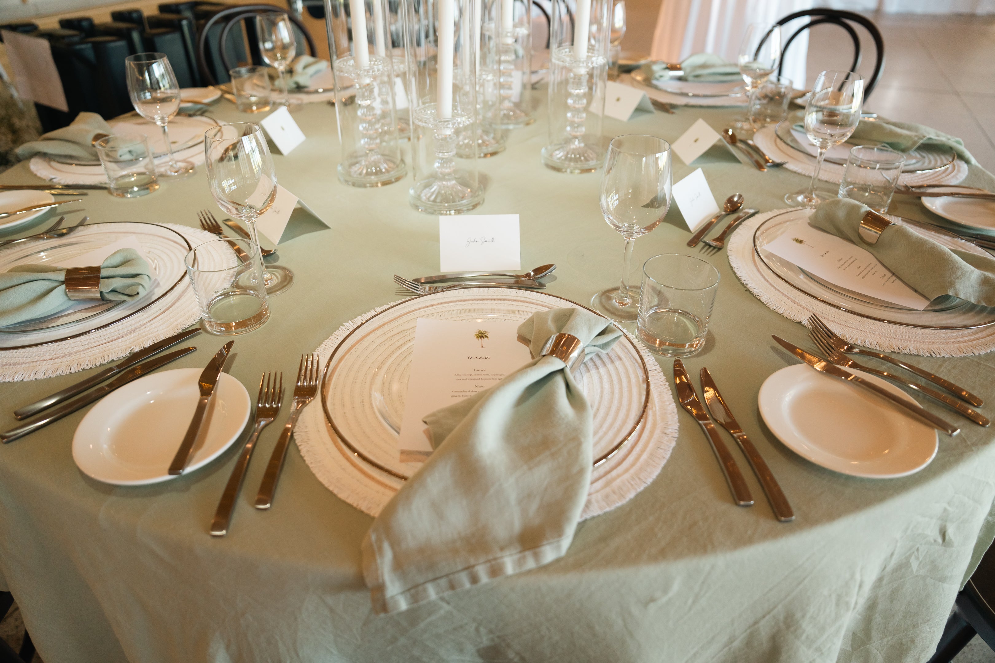 Glass Silver Rim Charger Plate