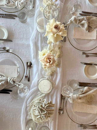 White Chiffon Table Runner