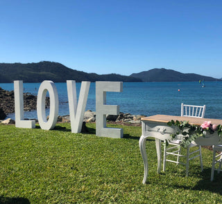 White Foam Giant 'Love' Letters