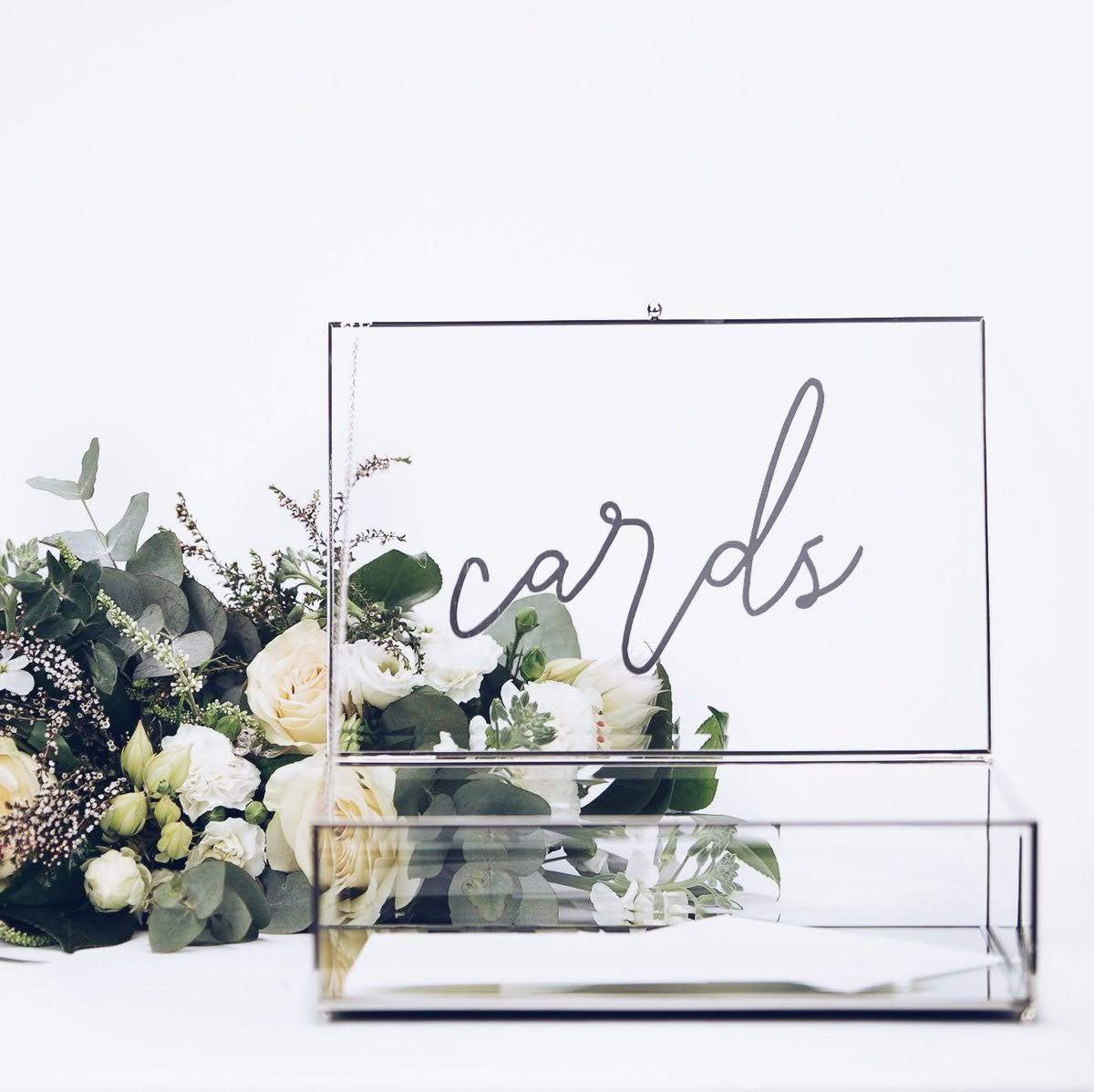 Silver Glass Card Box