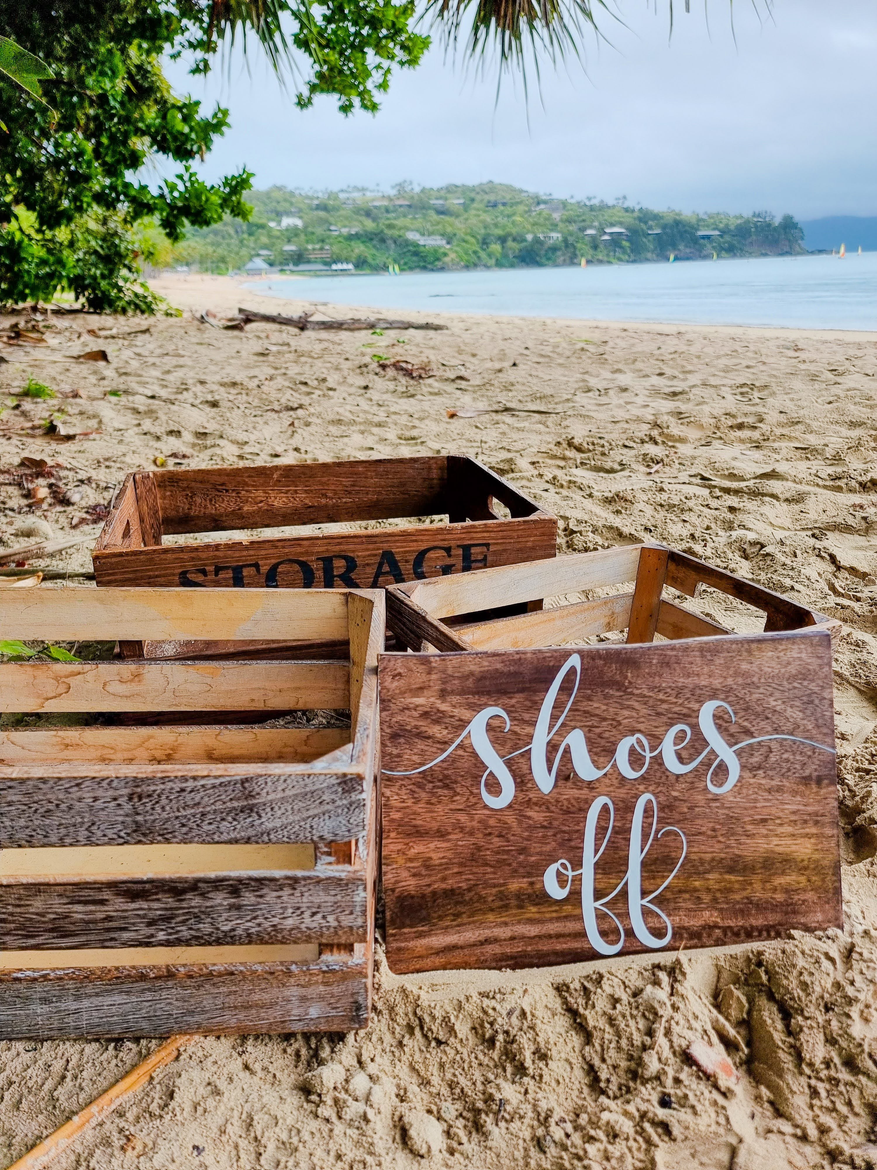 Wooden 'Shoes Off'