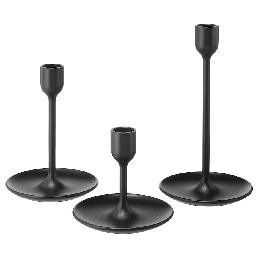 Black Shiny Candle Holders
