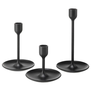 Black Shiny Candle Holders