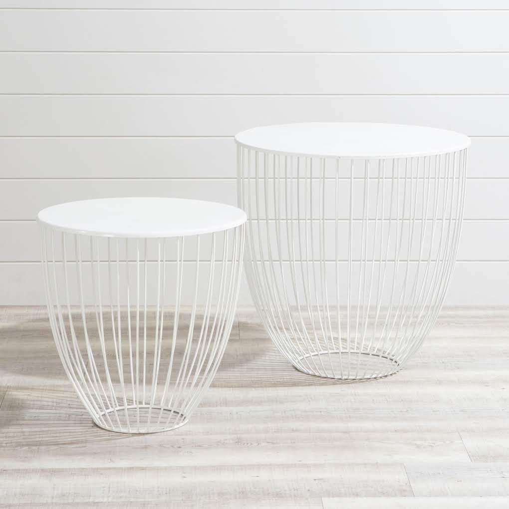 White Wire Table - Small & Large