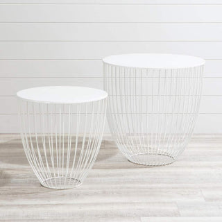 White Wire Table - Small & Large