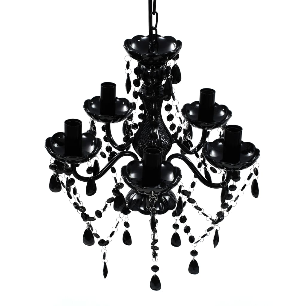Black French Provincial Acrylic Crystal Chandelier