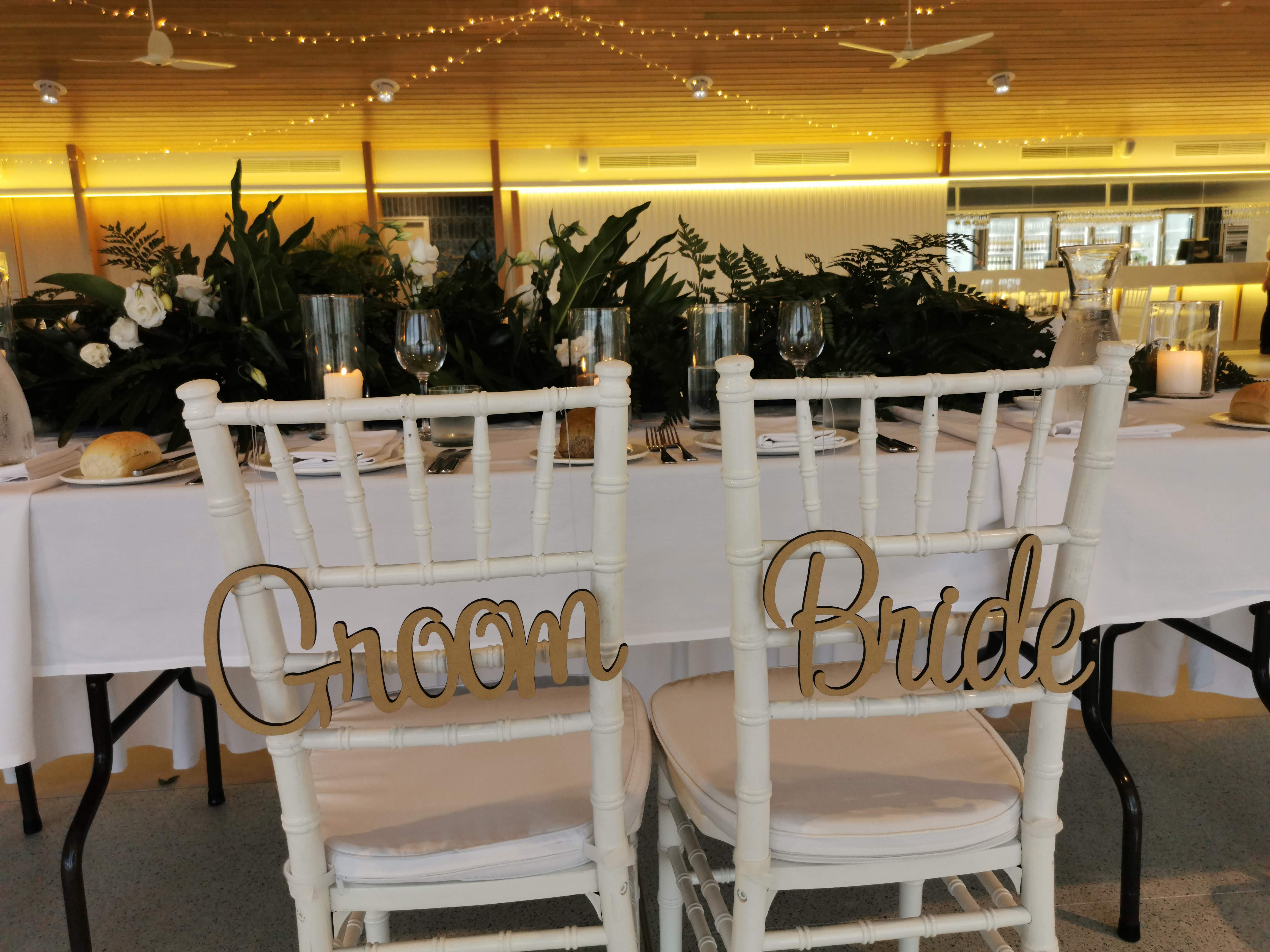 Wooden 'Bride' & 'Groom', 'Bride' & 'Bride' or 'Groom' & 'Groom'