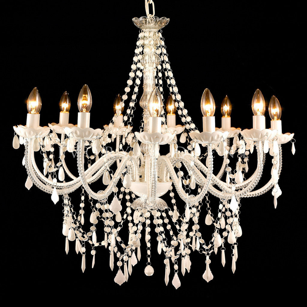 Ivory French Provincial Acrylic Crystal Chandelier