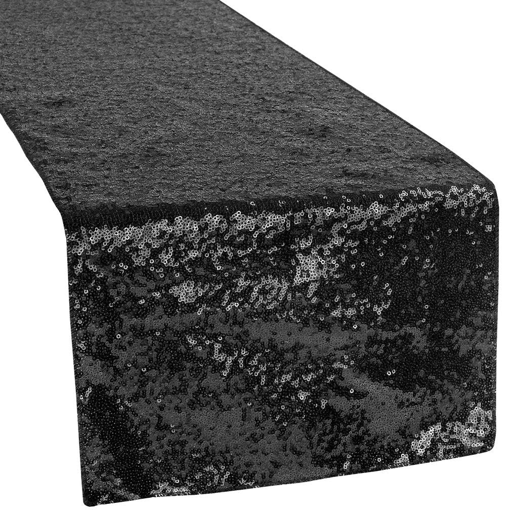 Black Sequin Table Runner