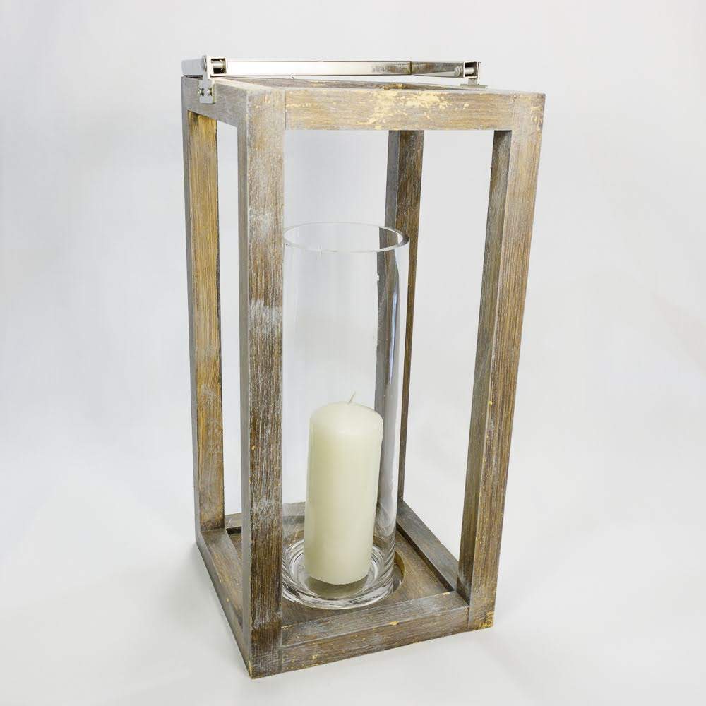 Wood & Silver Lantern