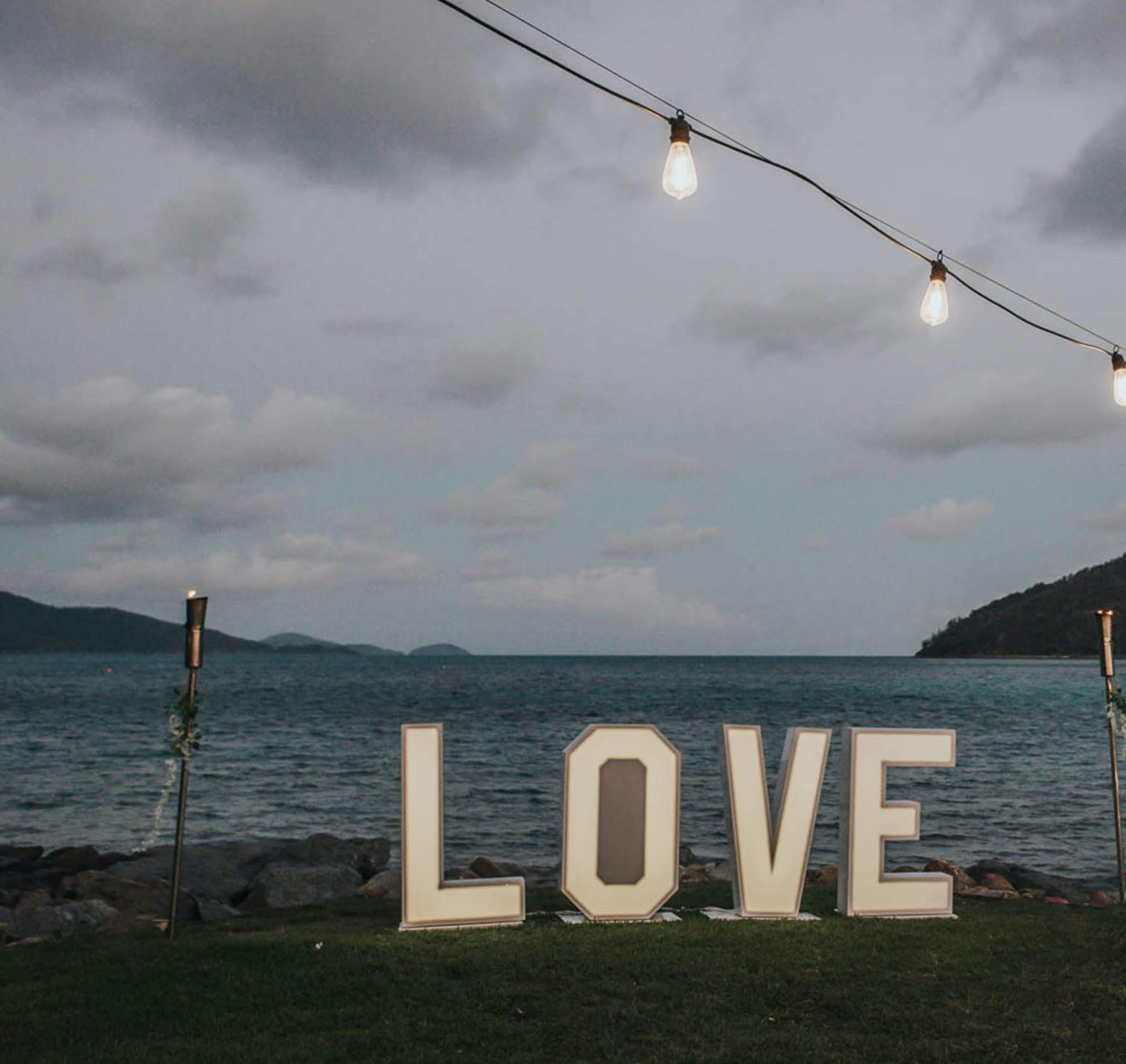 White Giant LED 'Love' Letters
