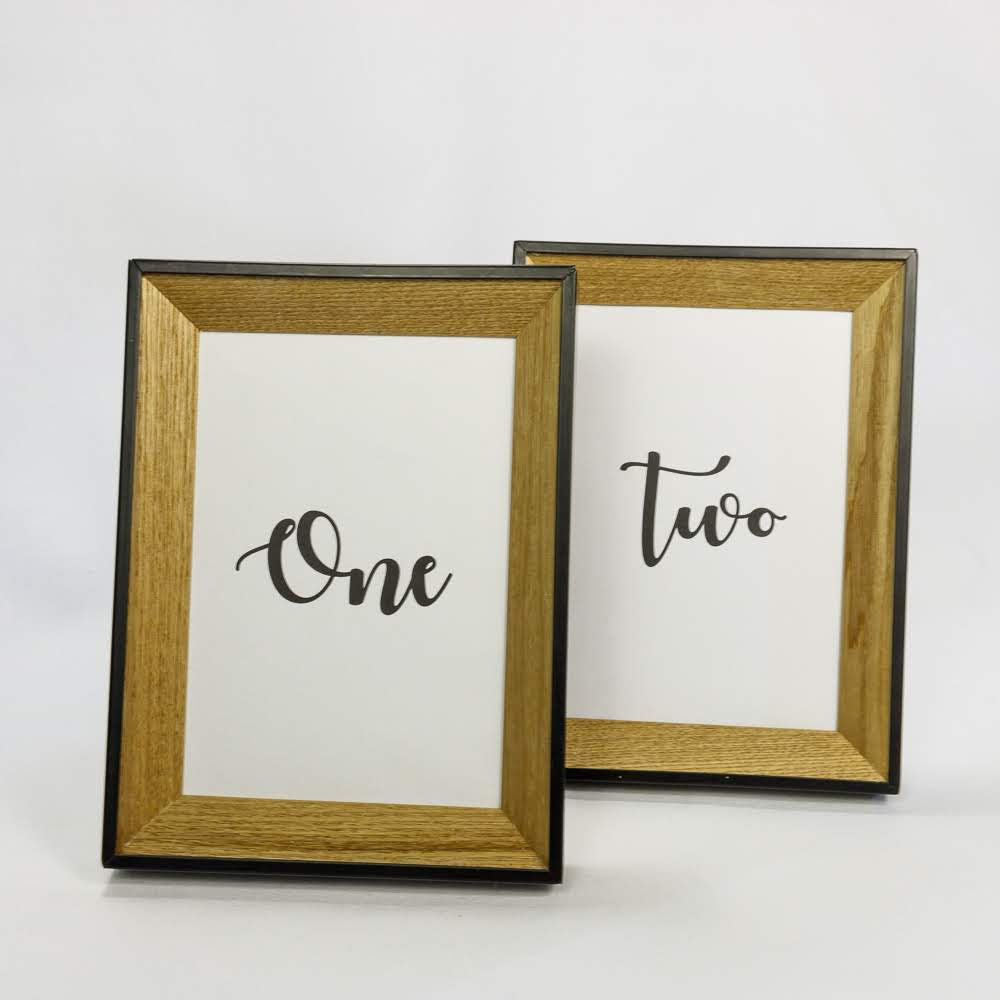 Black & Wood Frame Numbers 1 - 13
