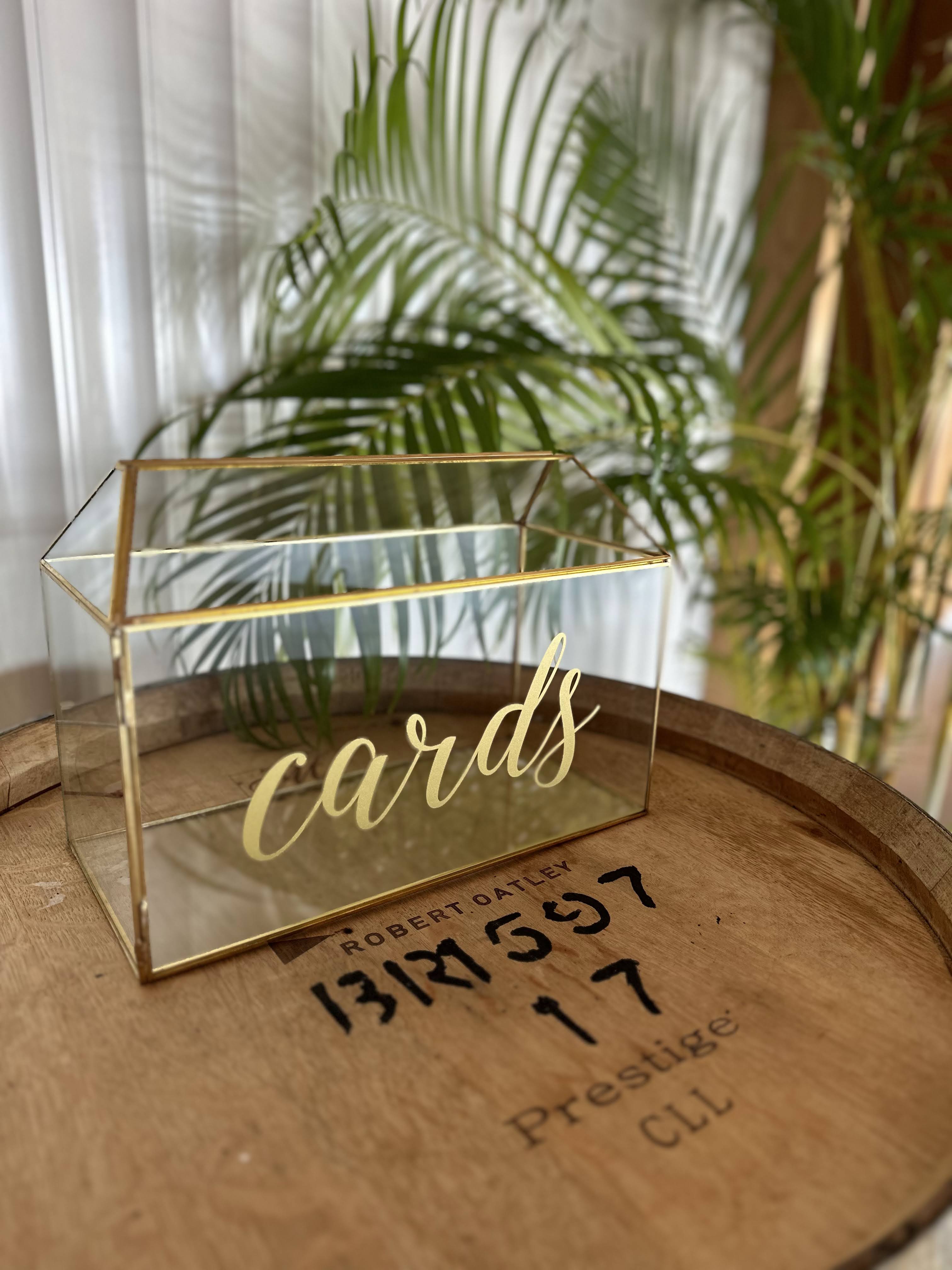 Gold Glass Card Box