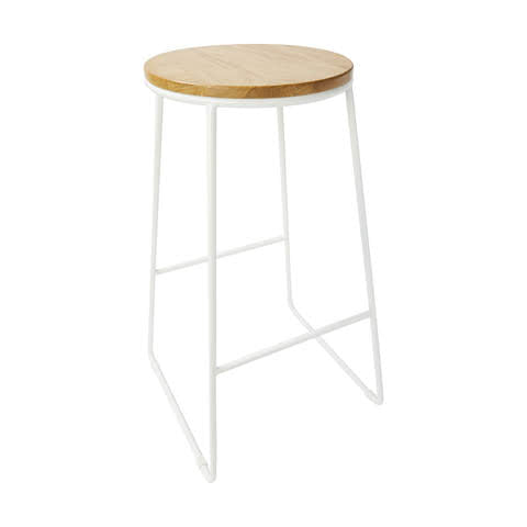 White Timber Top Stool