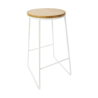 Timber Top Stool - White