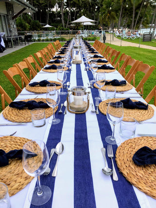 Blue & White Stripe Table Runner