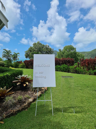 White/White "Welcome to our Wedding" Sign