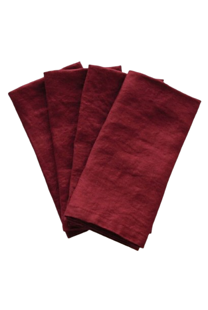 Maroon French Linen Napkin