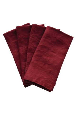 Maroon French Linen Napkin