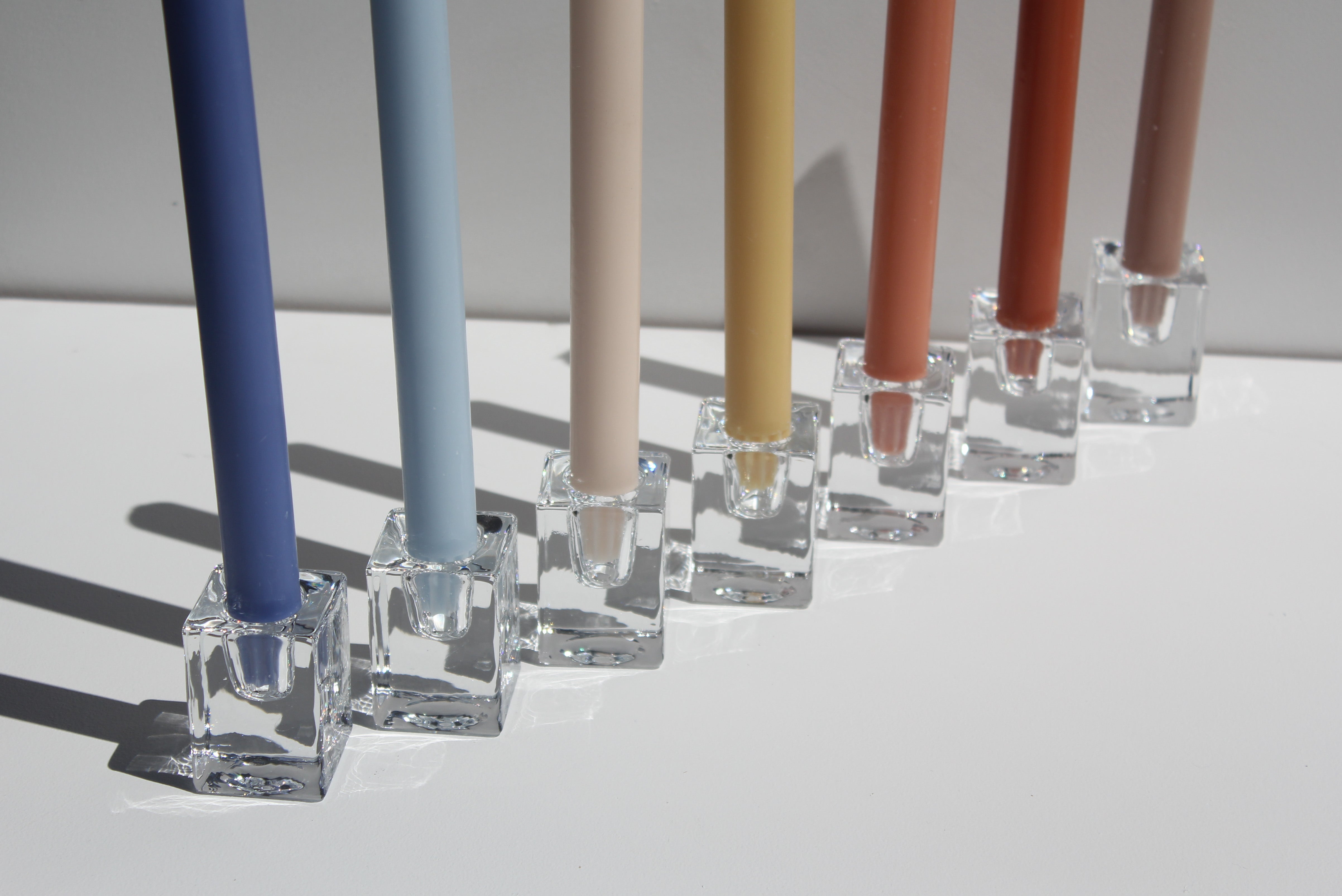 Glass Square Taper Candle Holder