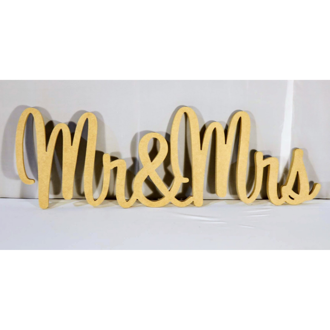 Wooden 'Mr & Mrs' Joined