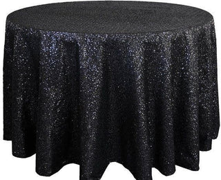 Black Sequin Round Table Cloth