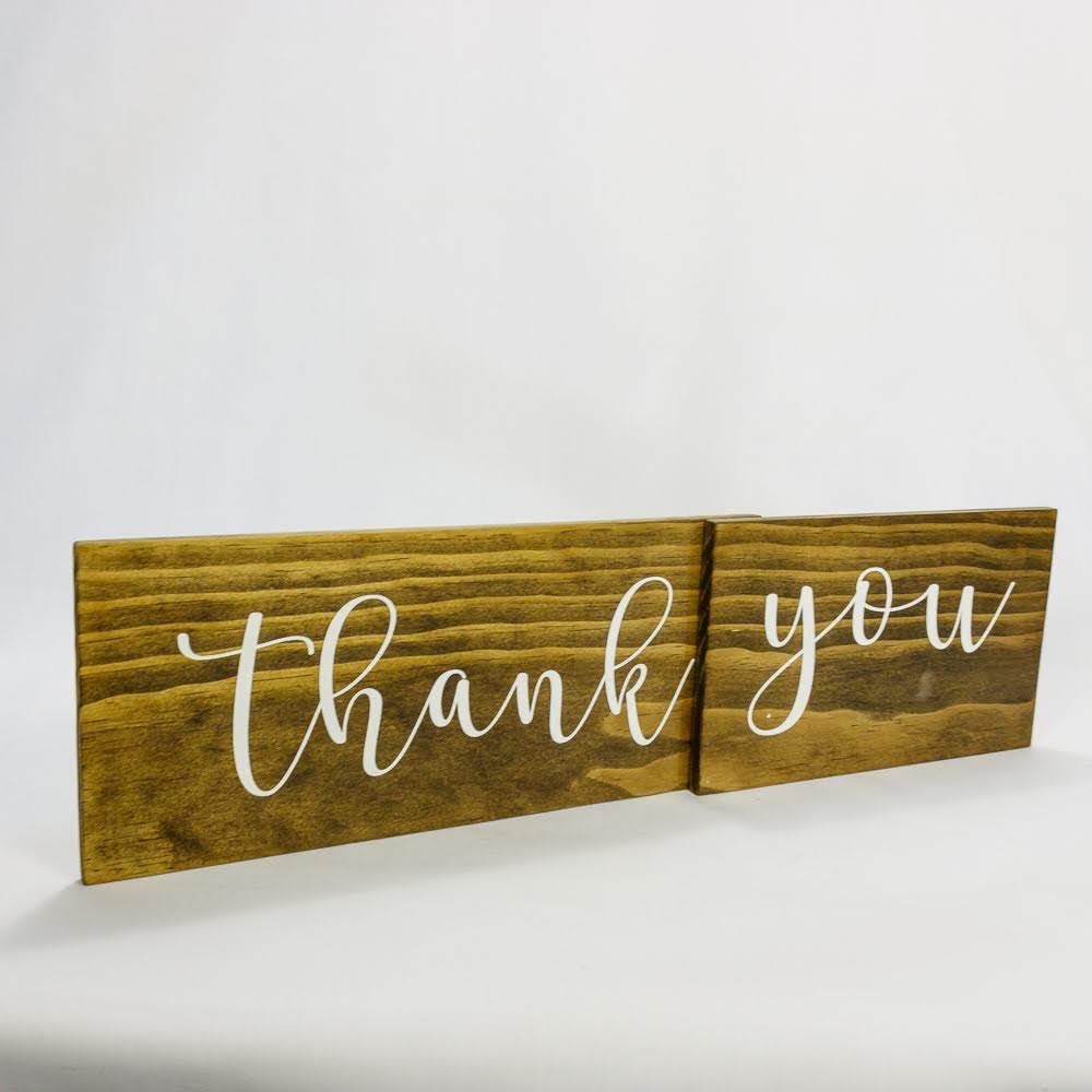 Wooden 'Thank you'