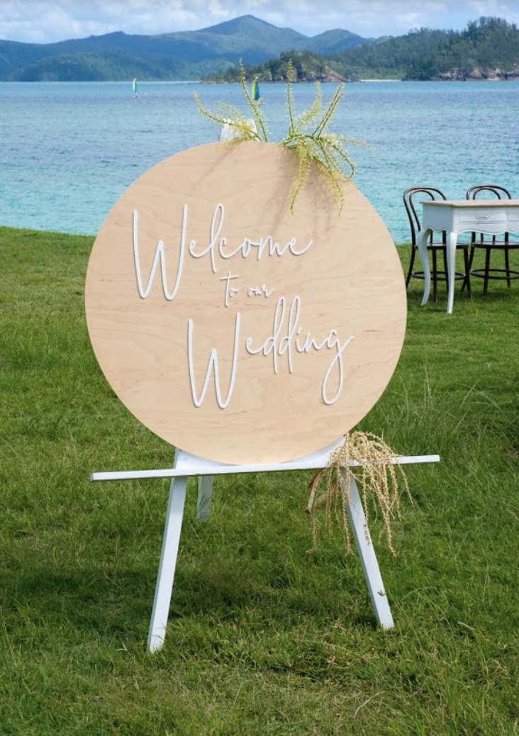 Natural/White "Welcome to our Wedding"