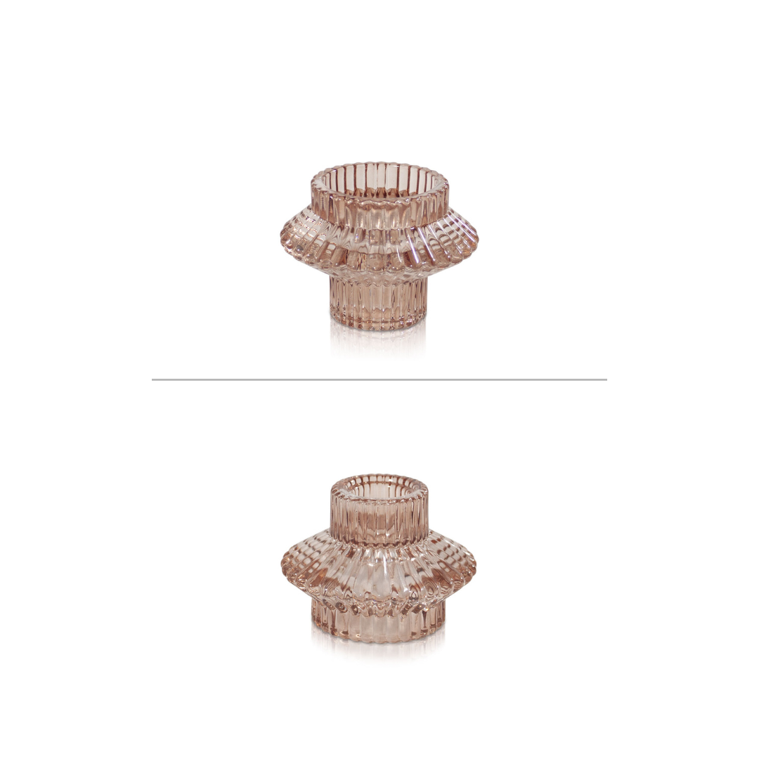 Champagne Aida Vintage Taper & Tealight Candle Holder