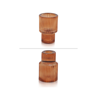 Amber Antique Taper & Tealight Candle Holder