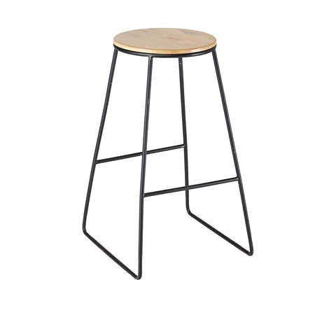 Black Timber Top Stool